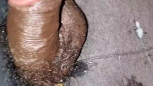 Ghetto messy Jamaican plays with cum after nut
