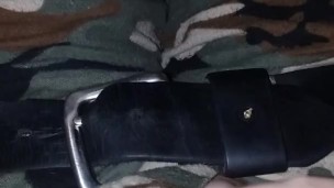 Uses stepdaddy's Belt To Bind Himself Orgasm Denial, Spanking, Dirty Talk, & Torn Clothes