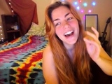 Amateur redhead masturbates then gives a blowjob