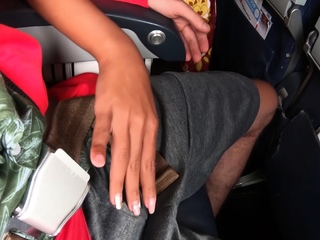 Airplane ride and amateur sex in a hotel