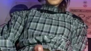 Sexy Femboy Jerks off on Camera with Huge Cumshot