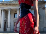 Lady Perse And Kimono In Public