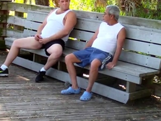 older gays have sex in public park