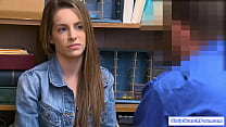 StripSearchPorn.com – An officer conducts strip search then promises to let the teen shoplifter go if she agrees to have sex.She blowjobs him then lets him fuck her.