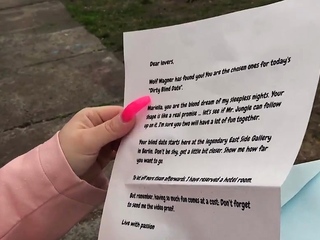Real nerdy outdoor fellatio