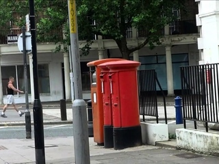 Sexy Transvestite masturbating out side the post office
