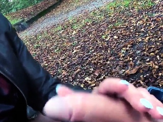 German granny deepthroat in park
