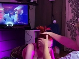 Babe sucks me off while I watch TV