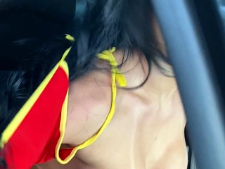 Busty amateur blonde banged in public outdoor
