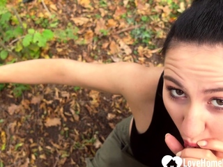 Sucking my boner in a nice field