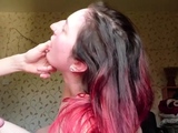Petite amateur redheaded teen pisses and sucks cock